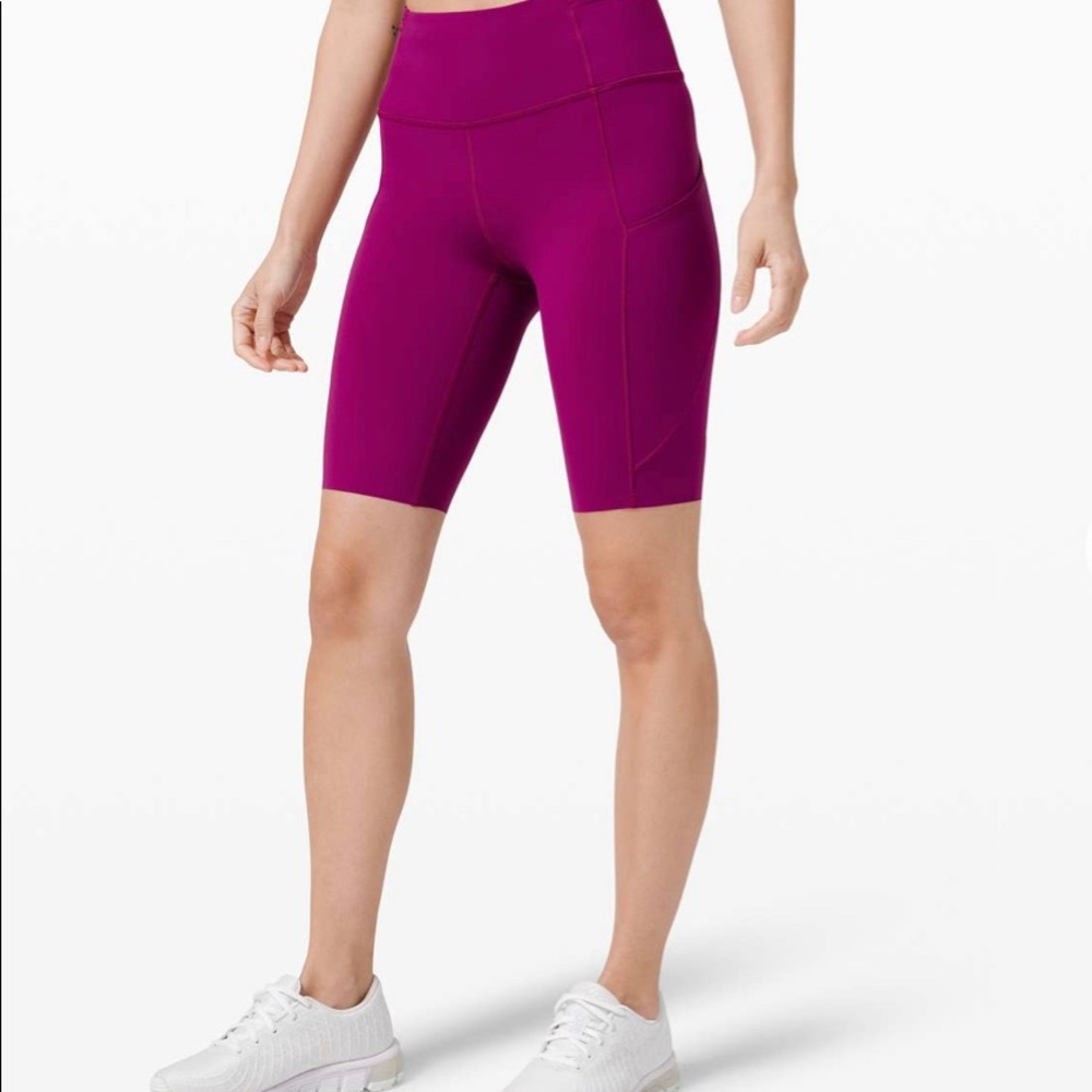 Lululemon Fast and Free Short 10" *Non-Reflective Deep Fuchsia shorts size 10